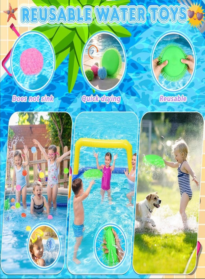 EULRGAUS Pool Toys, 34PCS Swim Thru Rings Pool Games, Diving Toys with Diving Rings, Underwater Treasures, Diving Gems, Water Toys with Splash Balls, Water Frisbee, Swim Toys for Kids, Boys and Girls - Image 4