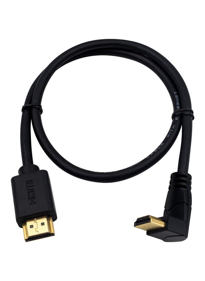 Poyiccot - Hdmi 2.0 Cable 2 Feet 4K@60Hz Hdmi To Hdmi Cable 90 Degree Hdmi Male To Male Cable 18Gbps High Speed Hdmi 2.0 Cable Goldplated Upward Angle Hdmi Connector Cable (M M Up) - Image 1