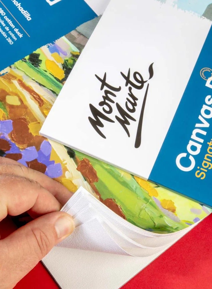 Mont Marte A4 Size Canvas Pad With 10 Sheets 280gsm Thickness Cotton Duck Paper For Artists - Image 3