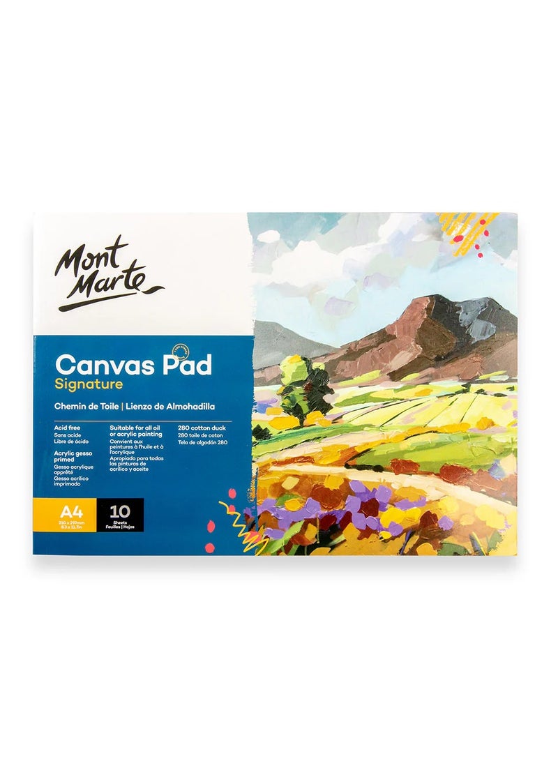Mont Marte A4 Size Canvas Pad With 10 Sheets 280gsm Thickness Cotton Duck Paper For Artists - Image 5