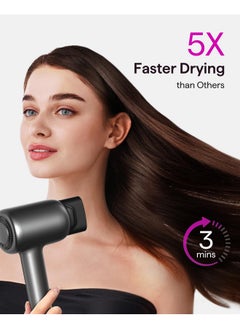 wavytalk Er, Wavytalk Hair Dryer With Diffuser Pro Fast Drying Hair Dryer 110,000 Rpm With 2 Attachments, Professional Ionic Lightweight Hair Dryer Blow Dryer With 3 Speeds & 3 Temps, Black  - Image 2