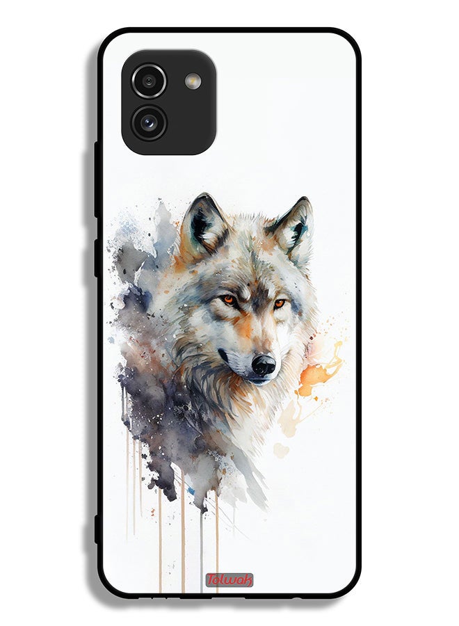 Tolwak Samsung Galaxy A03 Protective Case Cover Wolf Abstract Art - Image 1