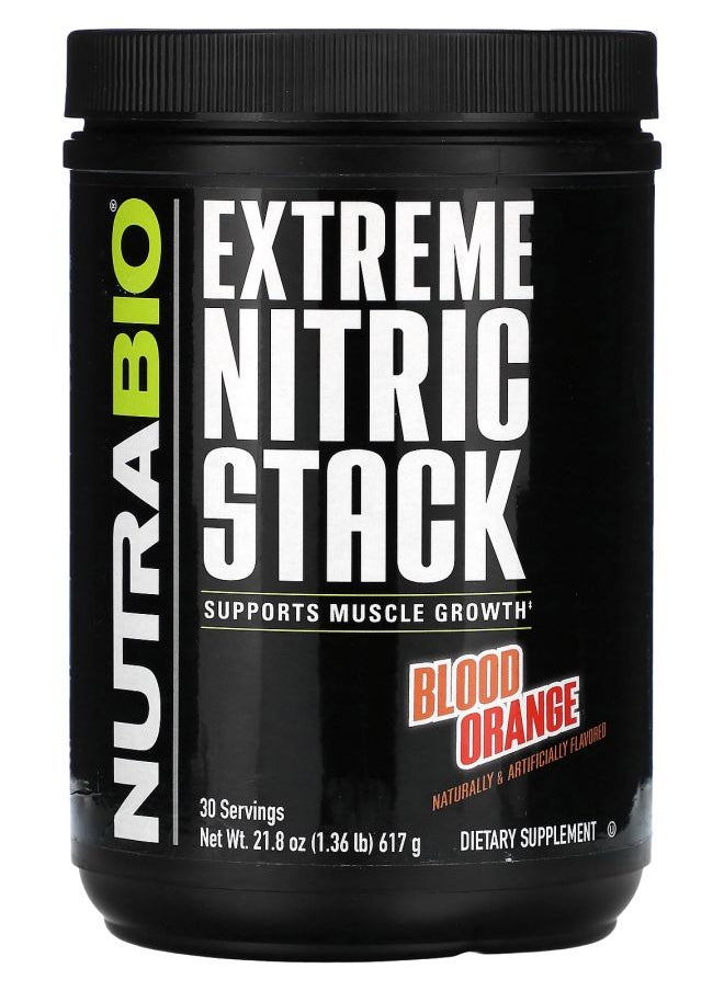 NutraBio Extreme Nitric Stack Blood Orange 21.8 oz (1.36 lb) 