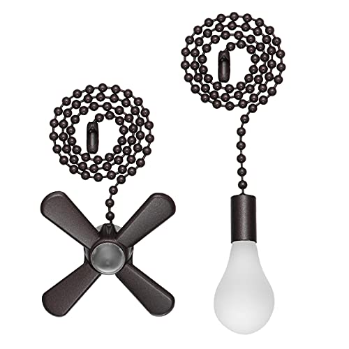 SmoTecQ Ceiling Fan Pull Chain Extender with Decorative Frosted Glass Bulb and Fan Cord, Fit All Standard 3mm Diameter Ceiling Fans and Light Fixtures Factory Pull (ORB) - Image 1