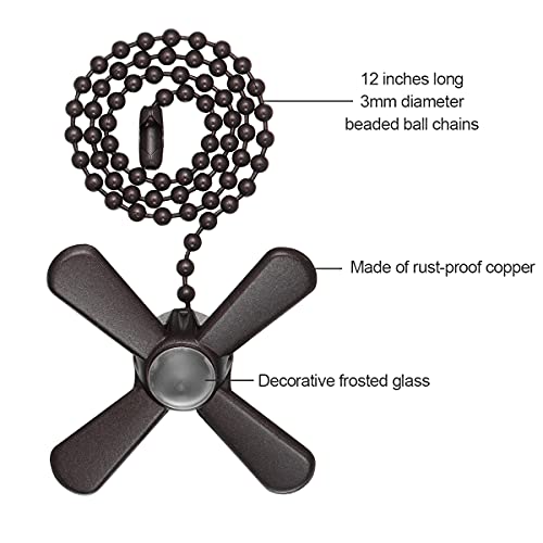 SmoTecQ Ceiling Fan Pull Chain Extender with Decorative Frosted Glass Bulb and Fan Cord, Fit All Standard 3mm Diameter Ceiling Fans and Light Fixtures Factory Pull (ORB) - Image 4