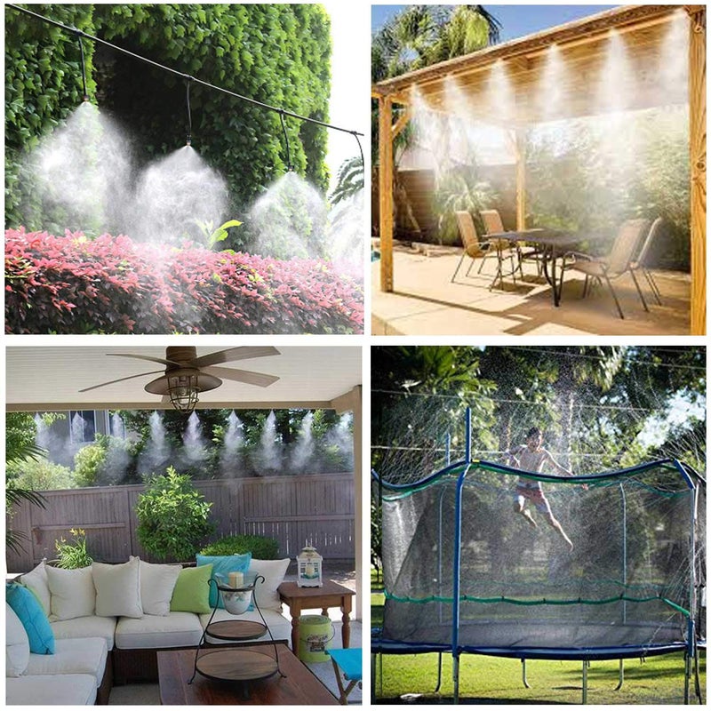 2RZ iRuiZhe Misting Cooling System Kit 59FT(18M) DIY Outdoor Mist Cooling Kit+21 Brass Nozzles Garden Misting Irrigation System for Lawn Patio Garden Greenhouse - Image 3