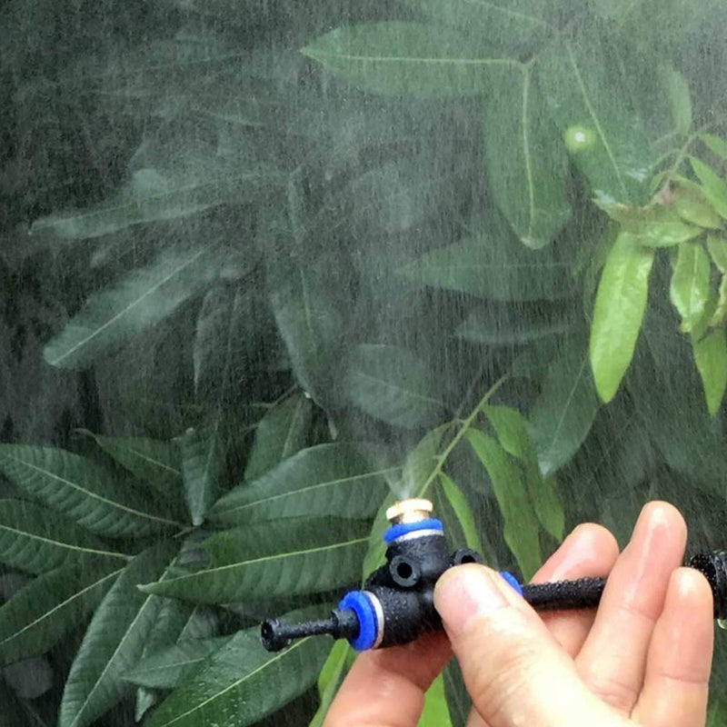 2RZ iRuiZhe Misting Cooling System Kit 59FT(18M) DIY Outdoor Mist Cooling Kit+21 Brass Nozzles Garden Misting Irrigation System for Lawn Patio Garden Greenhouse - Image 4
