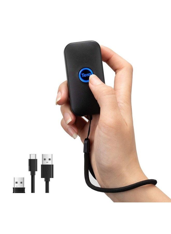 Tera - 1D Bluetooth Mini Barcode Scanner 3In1 Bluetooth & Usb Wired & 2.4G Wireless Laser 1D Bar Code Reader Portable Barcode Scanner Work With Ios Windows Android For Tablet Or Computer 5200C - Image 1