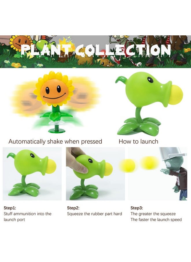 Maikerry - Plants And Zombies Figurines 12Pcs Pvz Action Figures Set Game Great Birthday Gifts For Boys And Girls With Waterproof Battlefield Map - Image 1