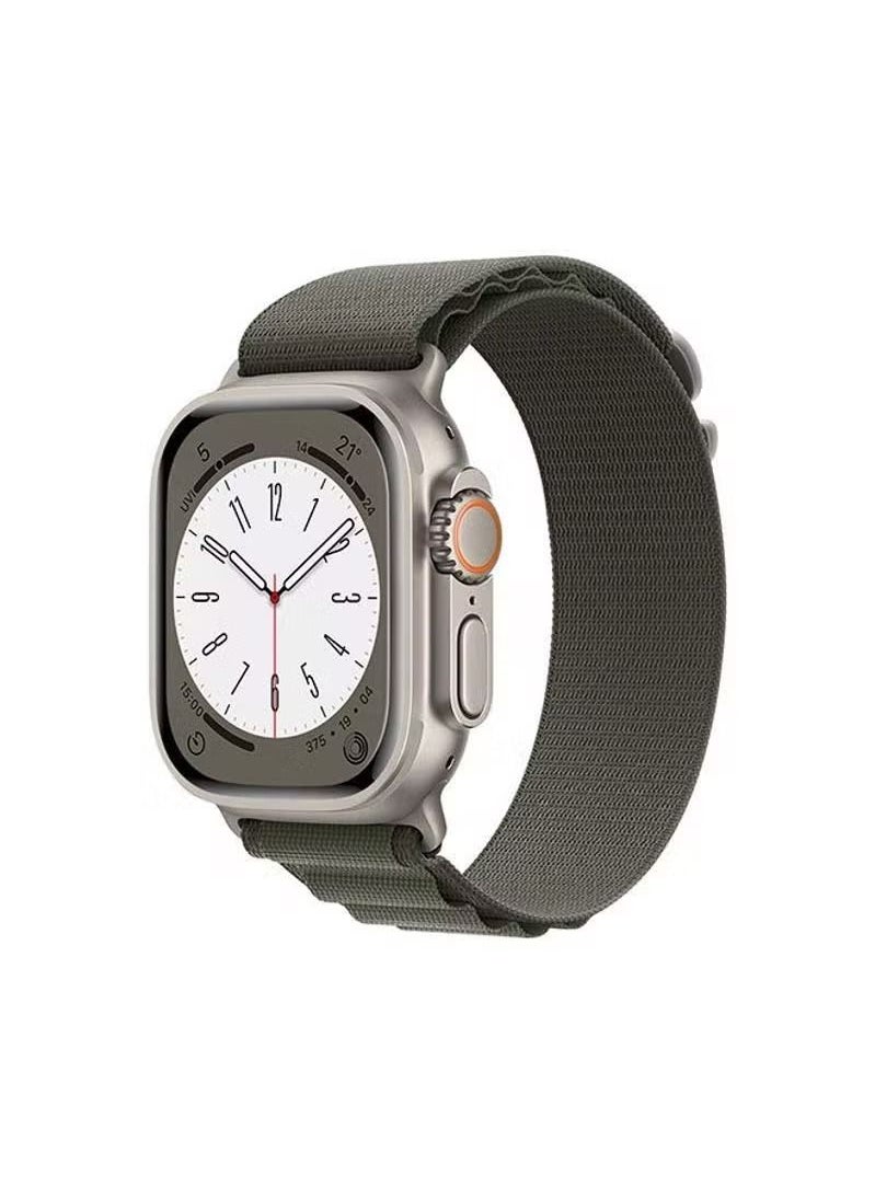 Zaboon - Alpine Loop For Apple Watch Band Series 8 42mm 44mm 45mm 49mm Nylon Sports Solo Loop Stretch Woven Straps For iWatch Series 8/7/6/5/4/3/2/1/SE/Ultra - Olive Green - Image 1