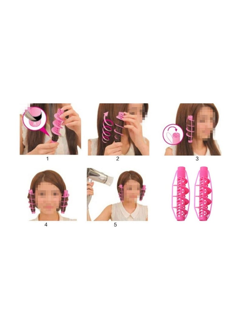 Y&D 4 Pc Hair Styling Tools Care Natural Big Wave Curls Rollers Curlers Curling Tool for Girls Ladies Spiral Curler - Image 3