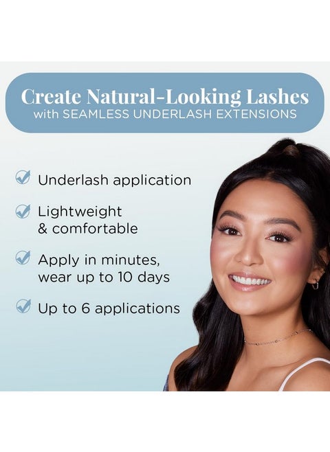 Ardell Seamless Eyelash Extension Kit, Faux Mink - Customizable DIY Lash Clusters, Includes Bond & Seal and Applicator for Long-Lasting Natural Lashes, 1 Pack