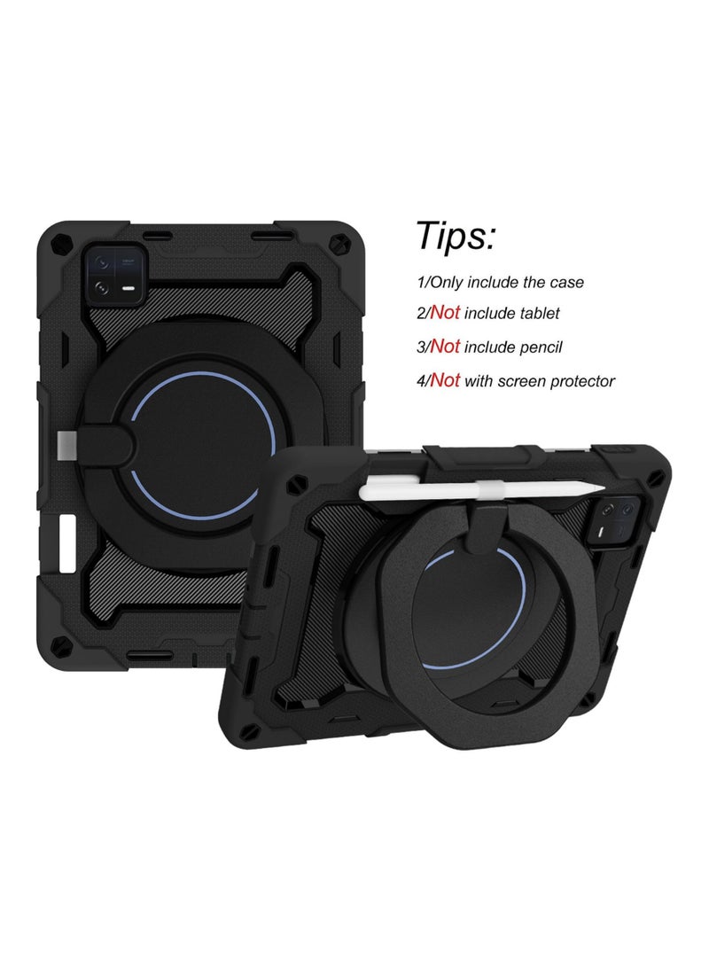 SYOSI Heavy Duty Shockproof Case for Xiaomi Pad 6 / 6 Pro 11 inch,  360° Rotating Ring Stand Case  Armor Protective Case 3-Layers Combo Armor Case Silicone Cover for Xiaomi Pad 6 / Pad 6 Pro - Image 5