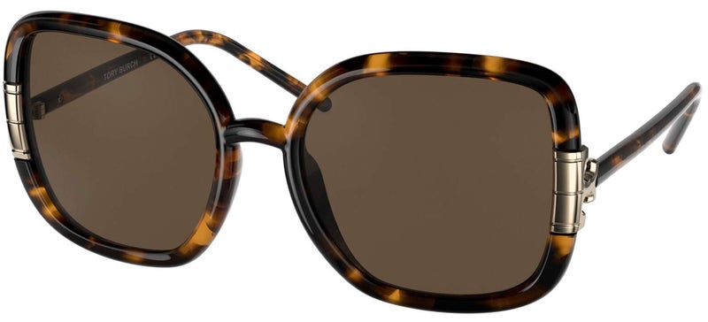 Tory Burch TY9063U Women's Sunglasses Dark Tortoise/Solid Brown 56 - Image 1