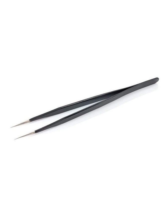 ESPtronics ERH India 1 Pc Black Tweezer Straight for Electronics Repair Insulated Stainless Steel Anti-Static Precision Tweezer for DIY Kit, Multiple Applications, Microscope Assembly etc. - Image 1