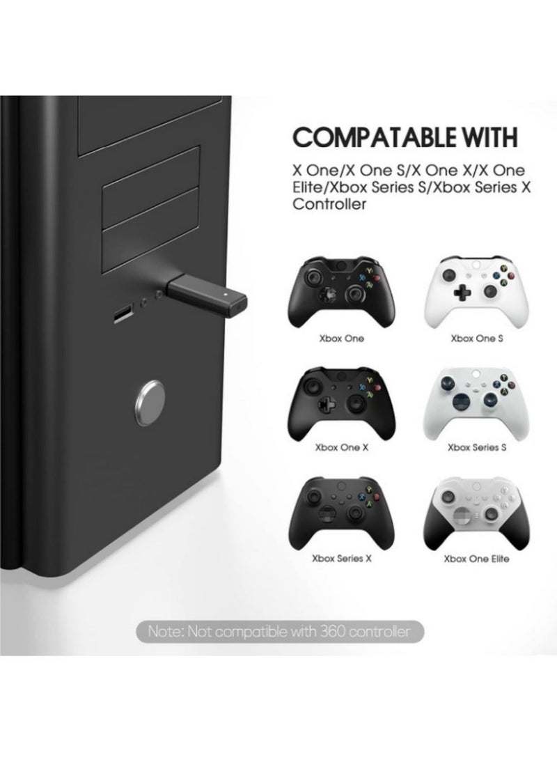 إثارة محول لاسلكي Xbox لنظام التشغيل Windows 10/8/7، متوافق مع وحدات تحكم Xbox One وXbox One S/X وElite Series 2 وXbox Series X|S - يدعم ما يصل إلى 8 وحدات تحكم، محول وحدة تحكم X box بإشارة مستقرة، اتصال سهل بالتوصيل والتشغيل لأجهزة الكمبيوتر الشخصية والكمبيوتر المحمول والكمبيوتر اللوحي (أسود) - Image 2