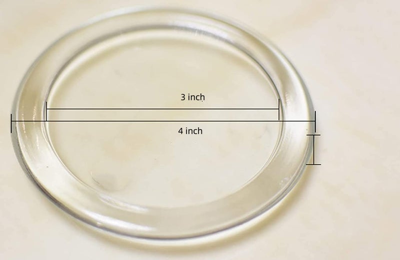 Cumuiu 2 Pack Glass Candle Holder 4" Clear Beautiful Transparent Round Candle Plateâ€¦ - Image 2