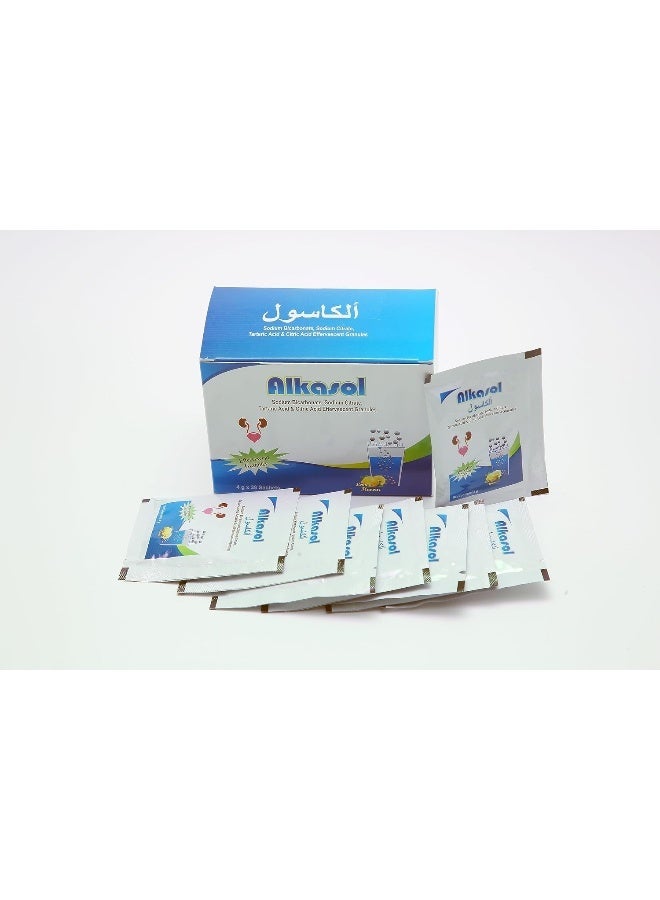 ALKASOL Effervescent Granules 4Gm 28 Packets, Lemon Flavor - Image 1