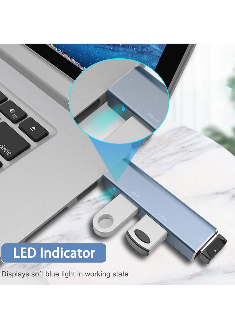 Excefore USB 3.0 Hub, 3 Ports Multiport Adapter, USB Expander, USB 3.0 Splitter Aluminum Multiple USB Extension Dock Compatible, or Laptop, Xbox, Flash Drive, HDD, Console, Printer, Camera, Keyborad, Mouse - Image 4