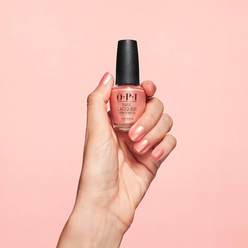 OPI Nail Lacquer Data Peach | Sheer Bright Orange Pearl Chip Resistant Nail Polish | Me, Myself Collection - Image 3