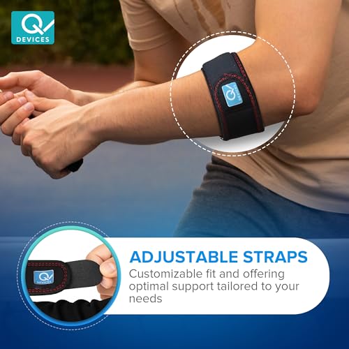 Q Devices Tennis Elbow Support Brace for Men & Women – Adjustable Compression Strap with EVA Pressure Pad for Tendonitis, Golfer’s Elbow & Pain Relief – Universal Size for Sports, Gym & Daily Use (Black) - Image 3