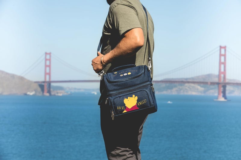 PICNIC TIME Disney Winnie the Pooh Pranzo Insulated Lunch Box, Soft Sided Lunch Bag with Picnic Set, Dual Compartment Cooler Lunch Box, (Navy Blue) - Image 3