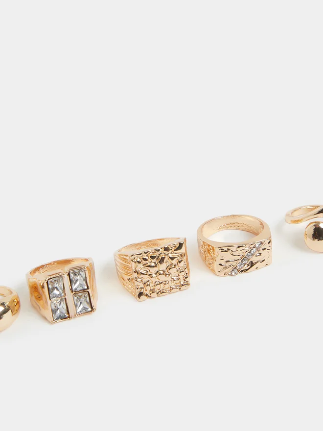 ستايلي Styli Pack of 5 - Statement Rings