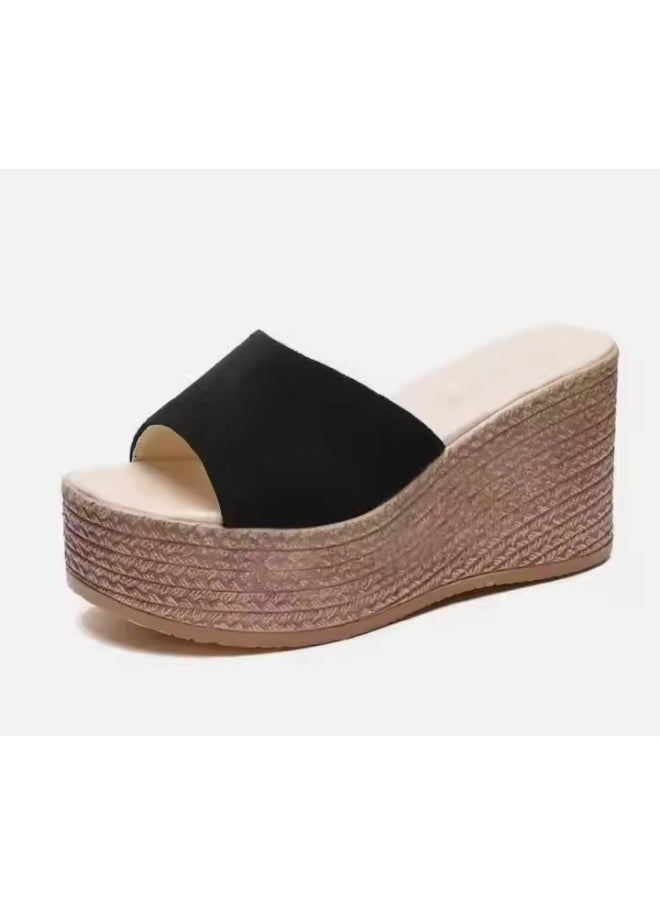 Rup Art Women’s Thick-Soled Wedge Sandals – Lightweight Slip-On Leisure Slippers for Casual Daily Wear  - Image 1