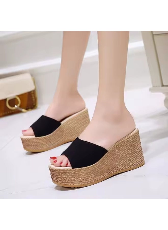 Rup Art Women’s Thick-Soled Wedge Sandals – Lightweight Slip-On Leisure Slippers for Casual Daily Wear  - Image 5