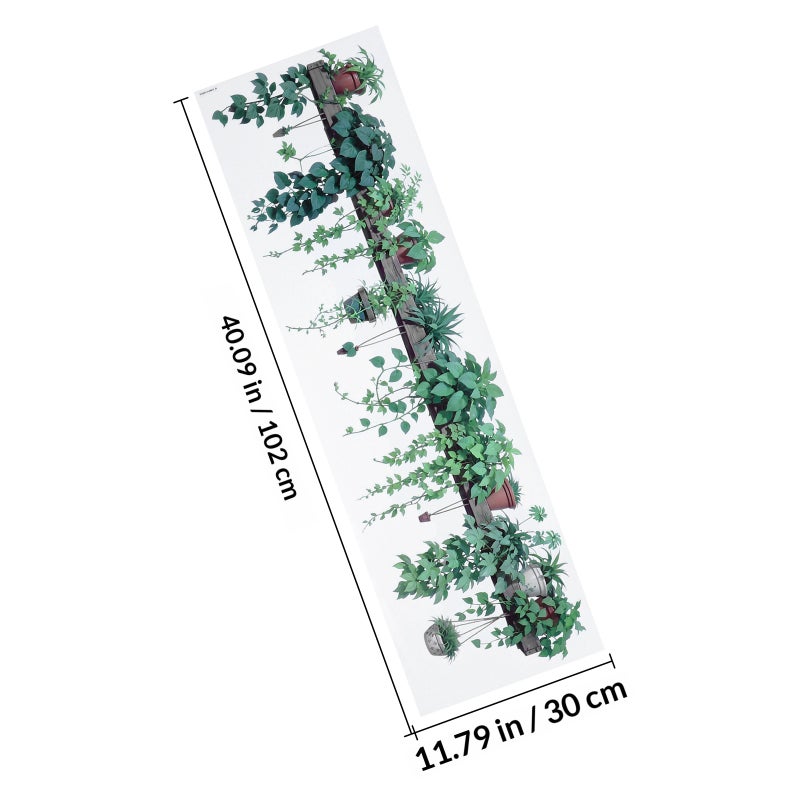 Green Plant Wall Decals Potted Plant Stickers Spring Wall Stickers for Bedroom and Garden Fence Wall Decals - Image 2