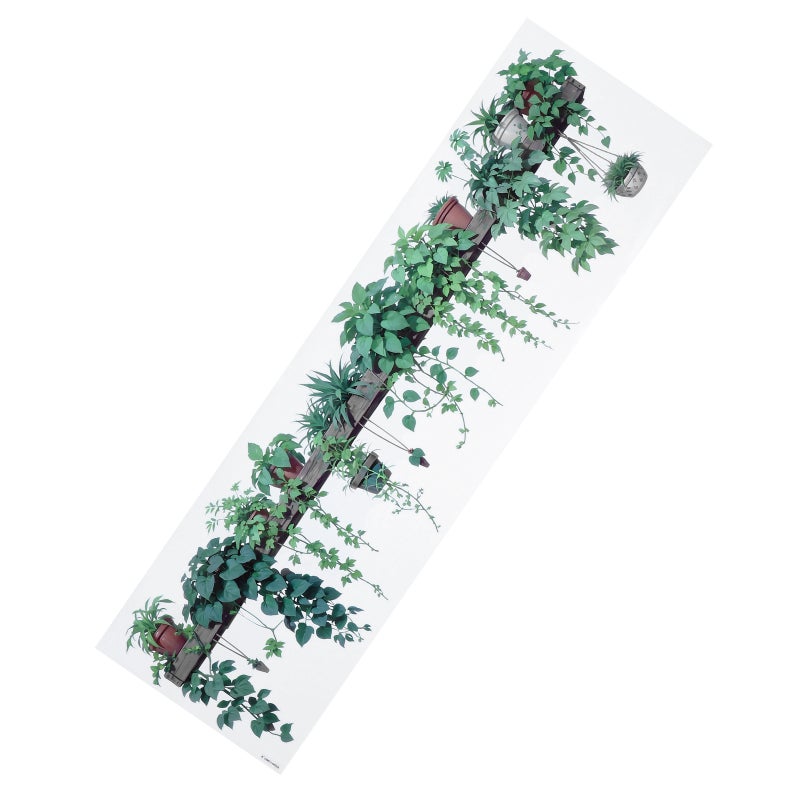 Green Plant Wall Decals Potted Plant Stickers Spring Wall Stickers for Bedroom and Garden Fence Wall Decals - Image 1
