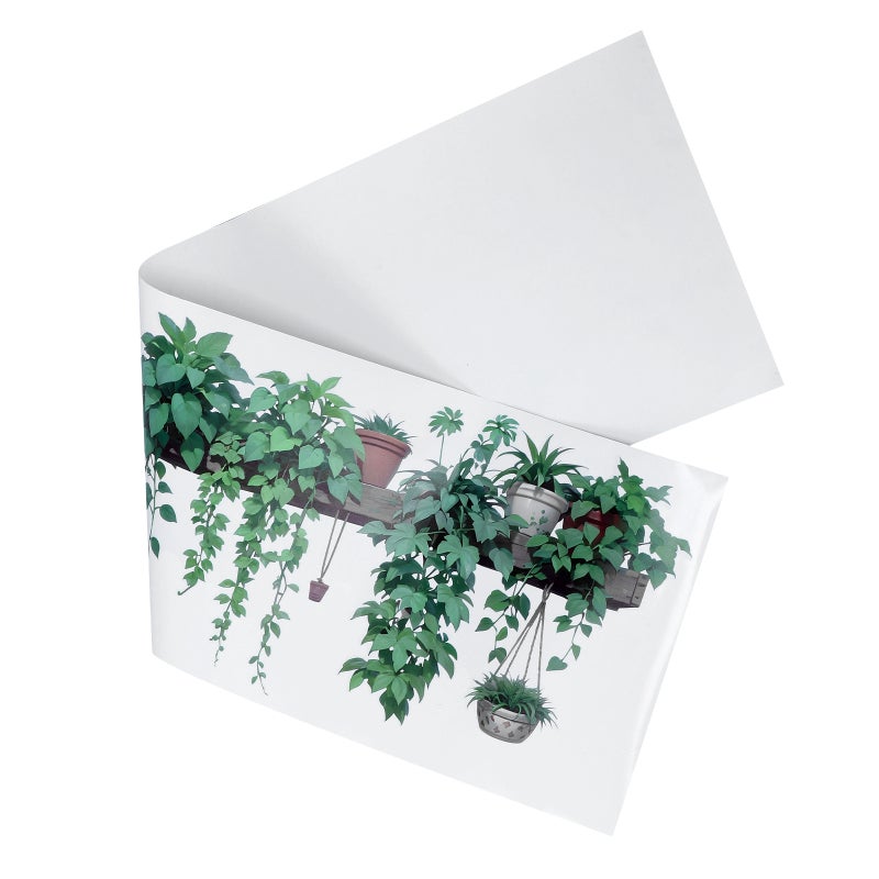 Green Plant Wall Decals Potted Plant Stickers Spring Wall Stickers for Bedroom and Garden Fence Wall Decals - Image 5