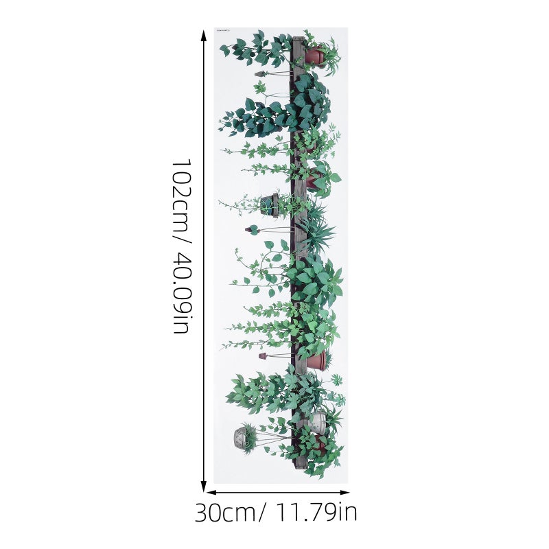 Green Plant Wall Decals Potted Plant Stickers Spring Wall Stickers for Bedroom and Garden Fence Wall Decals - Image 4