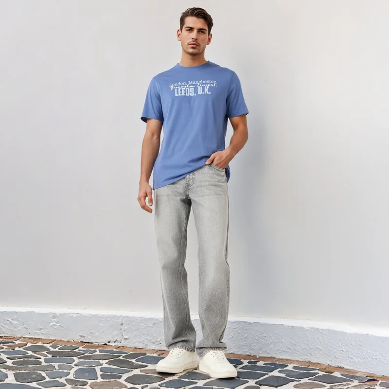 سبلاش فيڤ تيشيرت بياقة دائرية وطبعة حروف