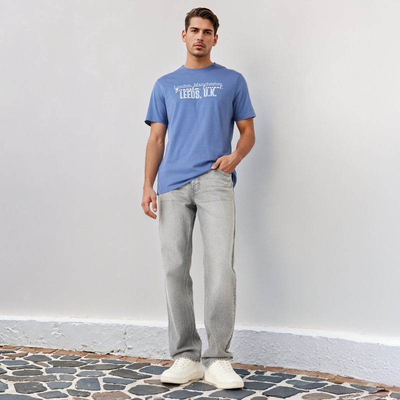 سبلاش فيڤ تيشيرت بياقة دائرية وطبعة حروف - Image 2