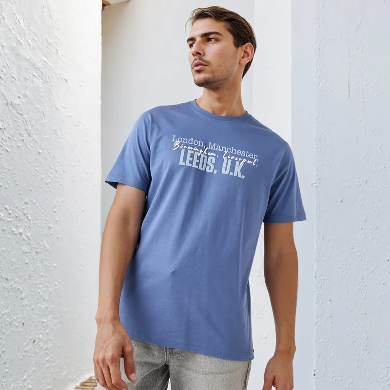 سبلاش فيڤ تيشيرت بياقة دائرية وطبعة حروف