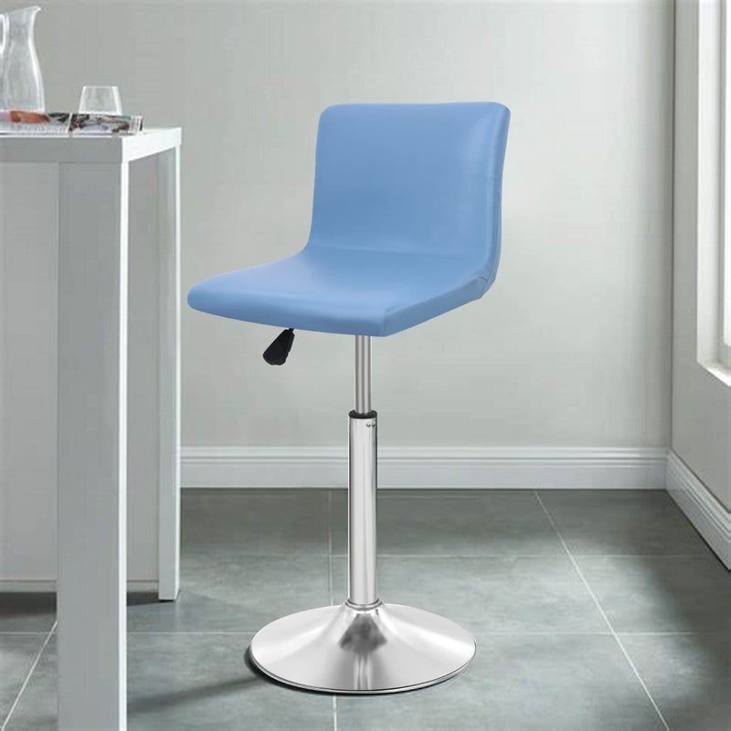 Deisy Dee Deisy Dee Waterproof Bar Stool Chair Covers  PU Leather Barstools Chair Covers  Spandex Slipcover for Short Stool Chairs (Blue  2)  - Image 2