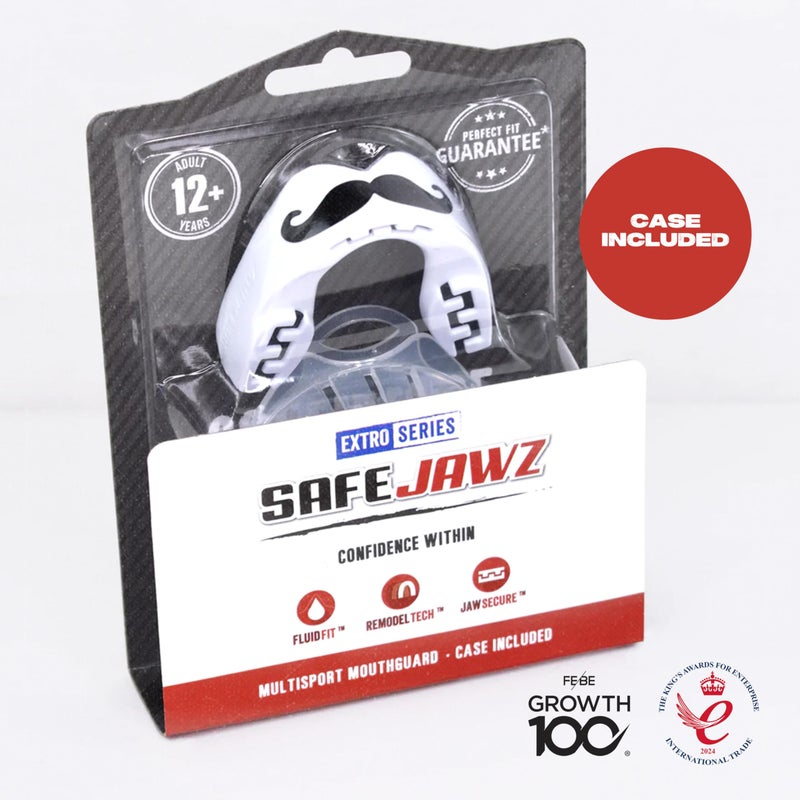 SafeJawz Sports Mouthguard, Dual Layer Premium Protection Mouth Guard with Case for Boxing, Basketball, Lacrosse, Football, Martial Arts, Hockey and All Contact Sports (Junior <11 Years, Mo) - Image 5