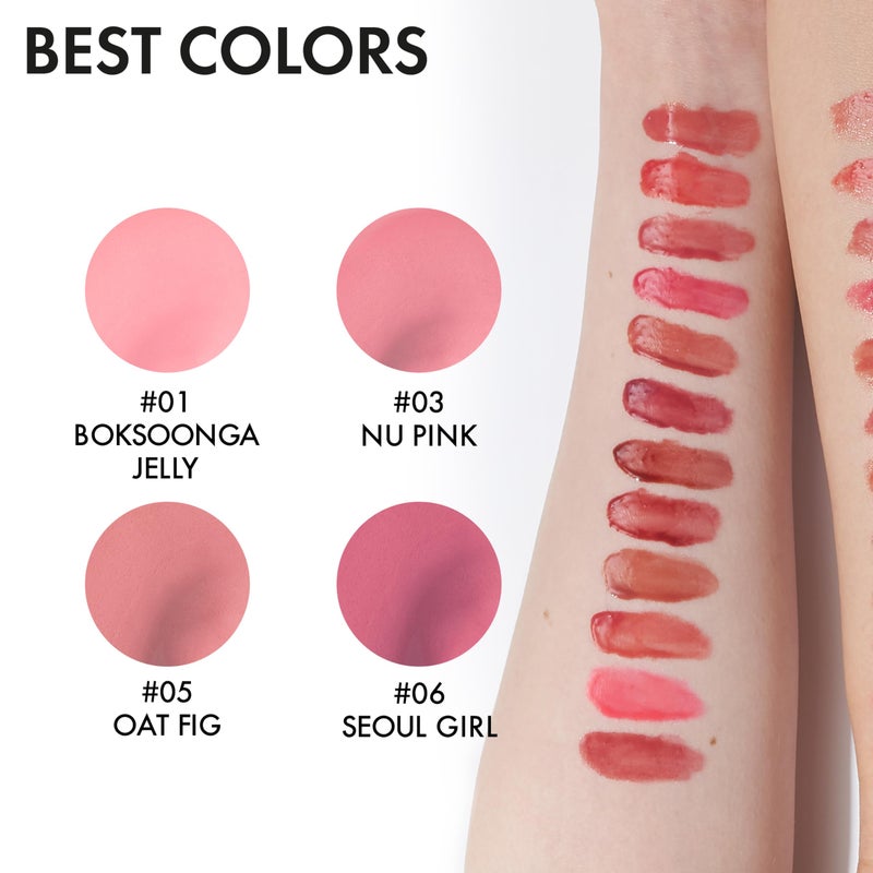 Amuse Seoul Jel-Fit Tint (04 Rose Milk) | Korean Jelly Lip Tint, Long-Lasting Lip Stain, Hydrating & Glossy, Hyaluronic Acid for Smooth Moisturized Lips, High Pigmentation, Vegan - Image 3