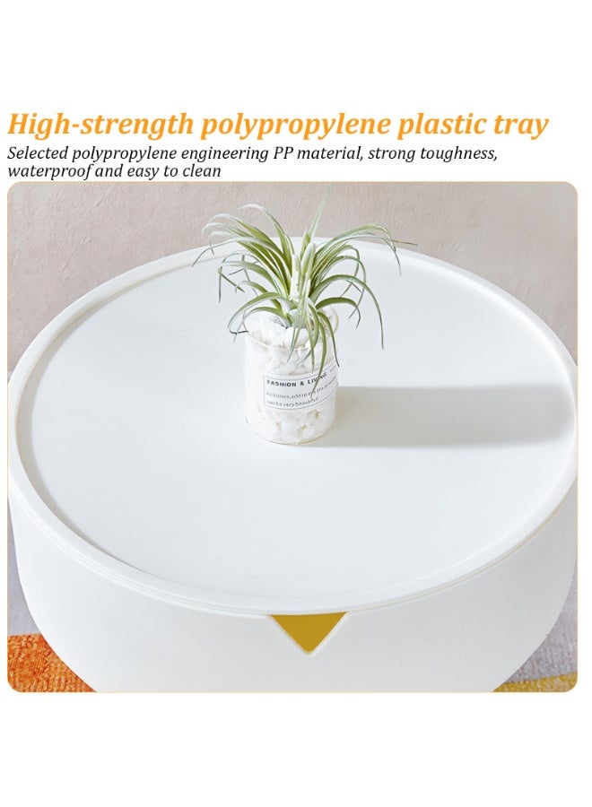 Arahome Creative 40cm Wide Nightstand Stylish Small Side Table Thickened Artistic Cute Bedside Cabinet for Bedroom Living Room(Khaki) - Image 3