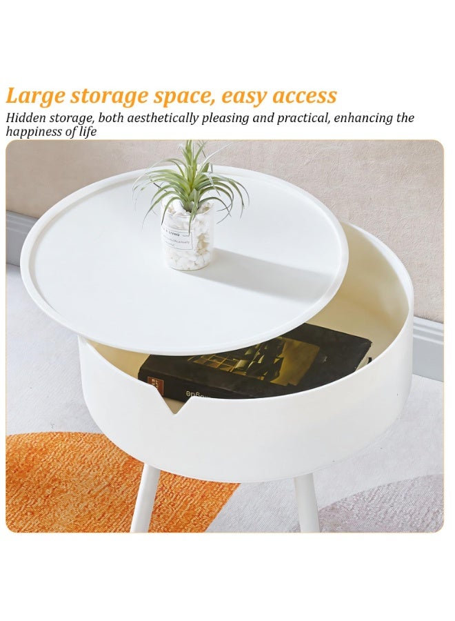 Arahome Creative 40cm Wide Nightstand Stylish Small Side Table Thickened Artistic Cute Bedside Cabinet for Bedroom Living Room(Khaki) - Image 4