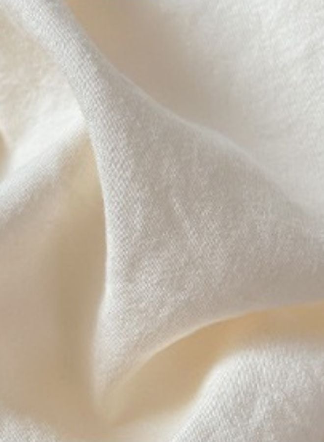 LUNA Home Queen size 6 piece bedding set without duvet, washable cotton milky white color. - Image 3