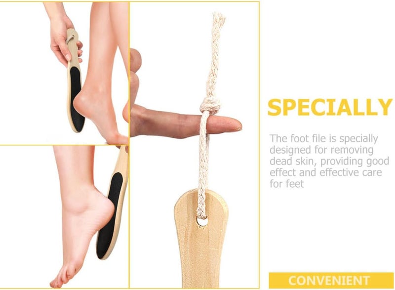 2pcs Double-Sided Wooden Foot Scrubbers Foot Skin Exfoliating Boards with Coarse and Fine Grit for Dead Skin Removal Pedicure Tools for Home and Travel Use - Image 3