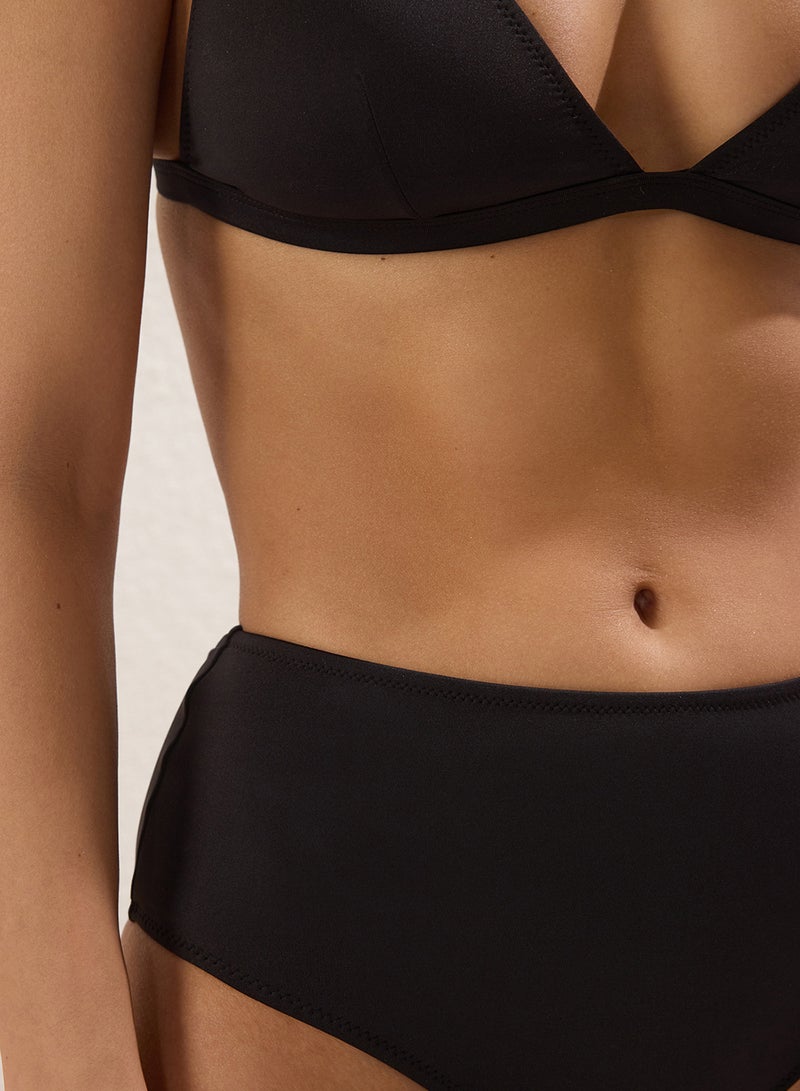 trendyol Black Triangle Covered High Waist Regular Basic Bikini Set Tbess25Bt00185 - Image 3