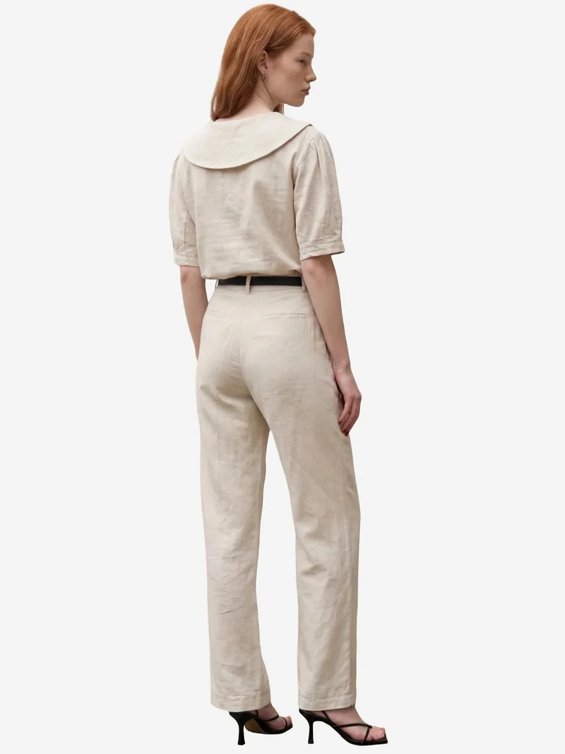 MY FASHION Beige Natural MY FASHION Shawl Collar Buttoned Two-Piece Coord Set for Women | Best Price UAE