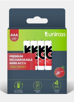 Uniross Uniross Ni-MH Rechargeable AAA Battery 1000mAh (Pack of 4)  - Image 2