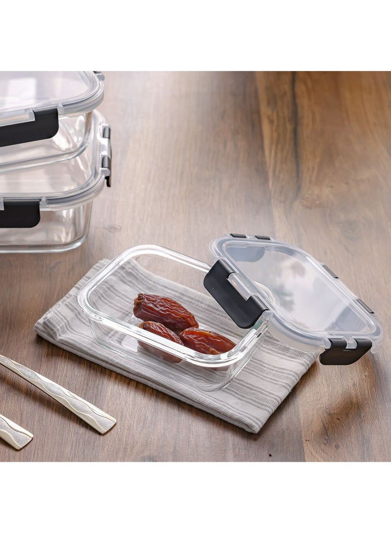 DANUBE HOME Kitchen Essentials 4-Piece Food Storage Glass Container Set – Durable Glass Jars for Pantry, Spice, Coffee Storage, BPA-Free, Leak-Proof, Kitchen Organization Solution - Image 3