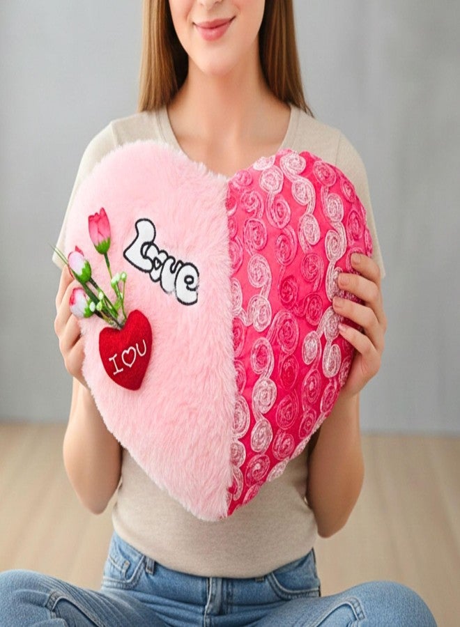 Tickles I Love You Heart Cushion Soft Stuffed Plush Toy Gifts for Boys & Girls Wedding Anniversary Birthday Valentine's Day (Size: 41 cm Color: Pink) - Image 1