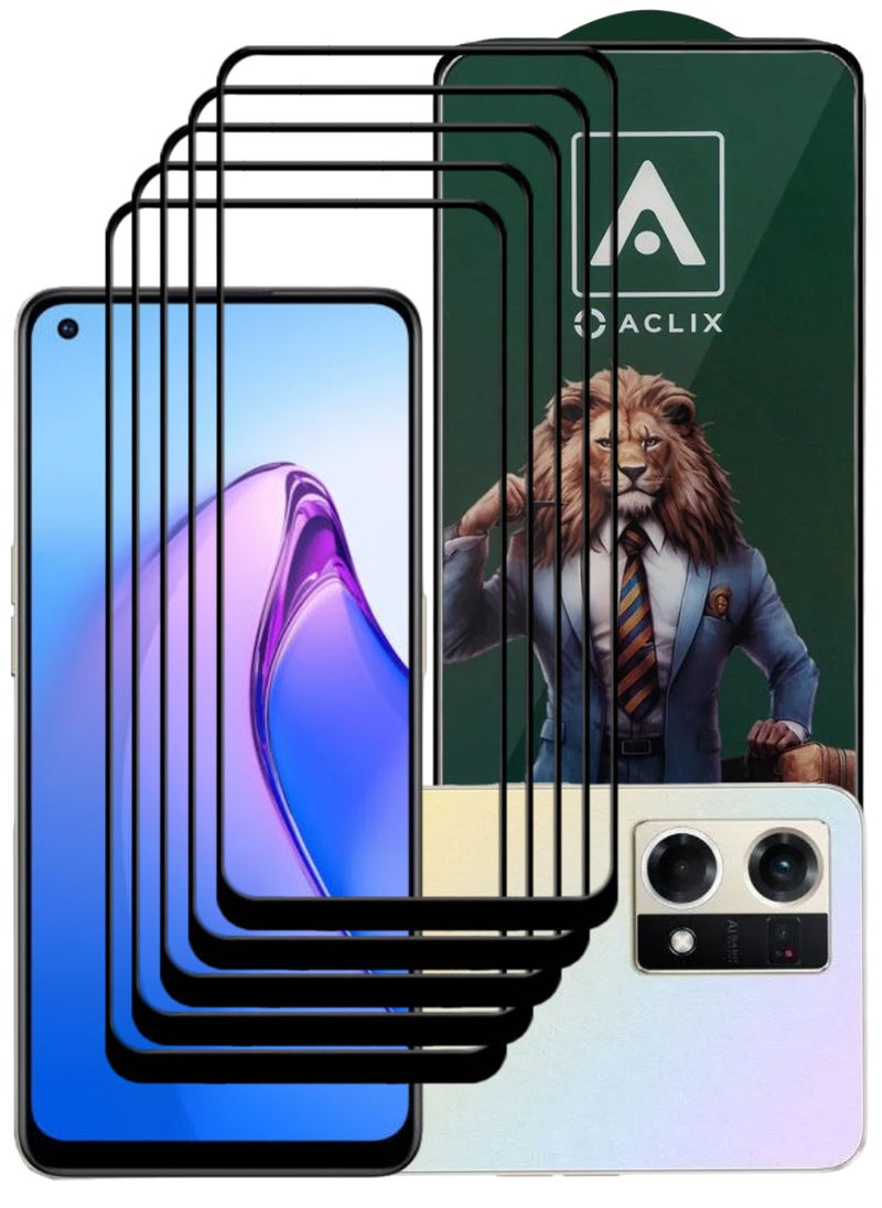 ACLIX 5 Pieces Antistatic ESD Dustproof Premium Quality High Definition Tempered Glass Screen Protector Designed For Oppo Reno8 4G - Image 1