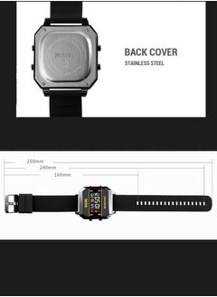 MAIKL Watch for Men Waterproof Analog+Digital Stainless Case Steel Wrist Watch Black Case Blue Strap 41mm  - Image 4